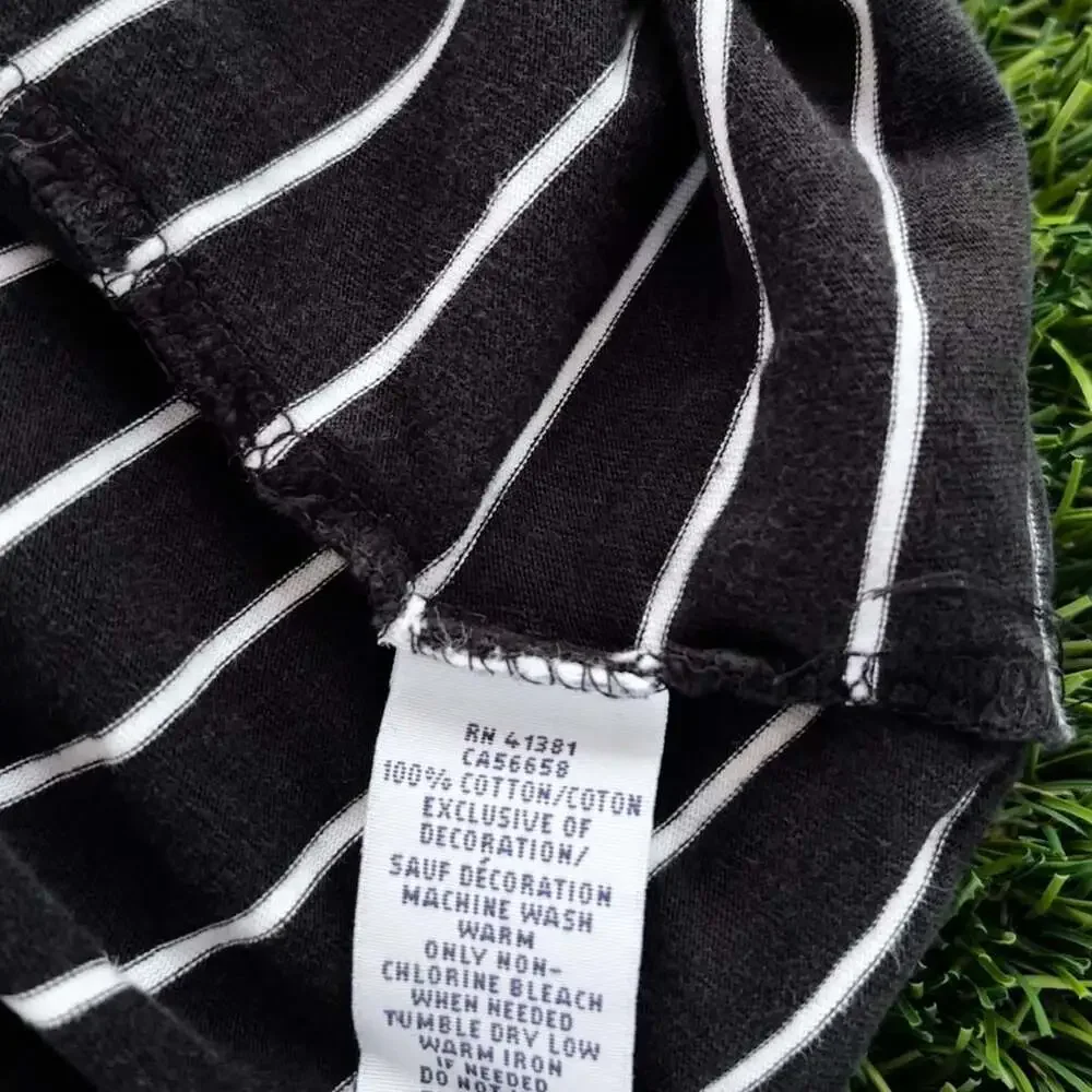 Polo Ralph Lauren Striped T-Shirt Size M Black White Logo Tee